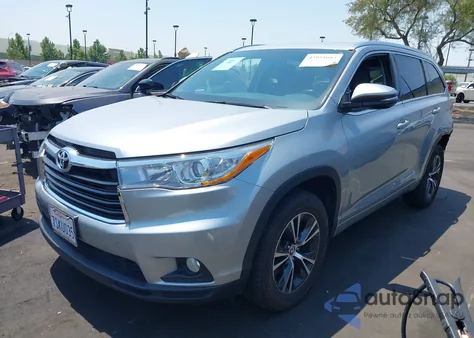 2016 Toyota Highlander Xle V6 from USA, damaged, VIN 5TDKKRFHXGS137684